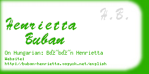 henrietta buban business card